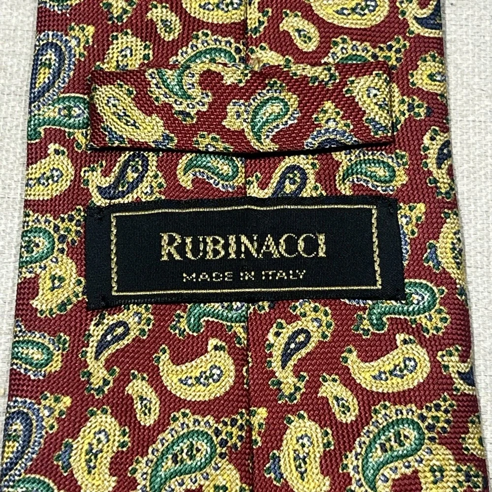 MARIANO RUBINACCI 100% SILK PAISLEY MADE IN ITALY LUXURY‎ TIE